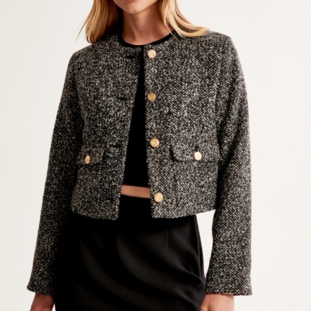 Abercrombie Collarless Tweed Jacket